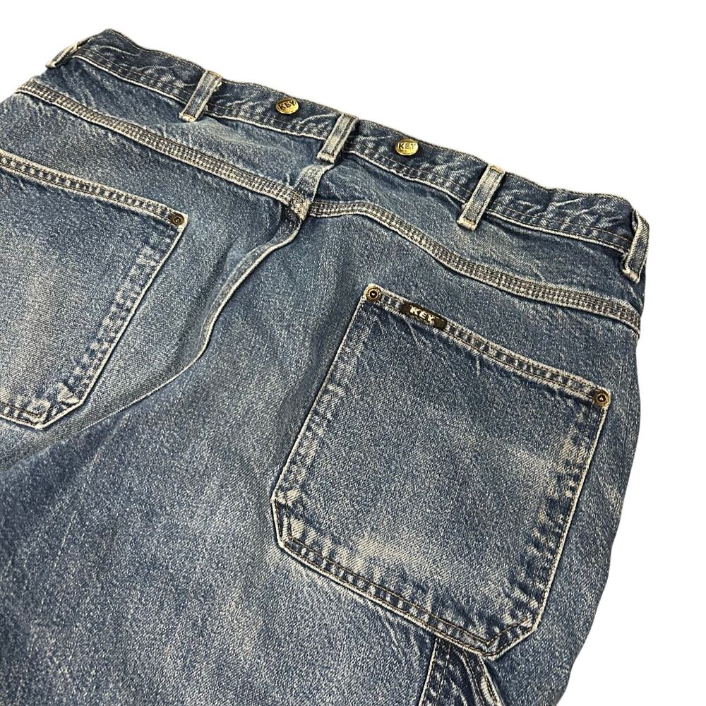 Vintage Key Workwear Denim Jeans Mens 36x29 Faded Distressed Work Pants - Picture 6 of 6
